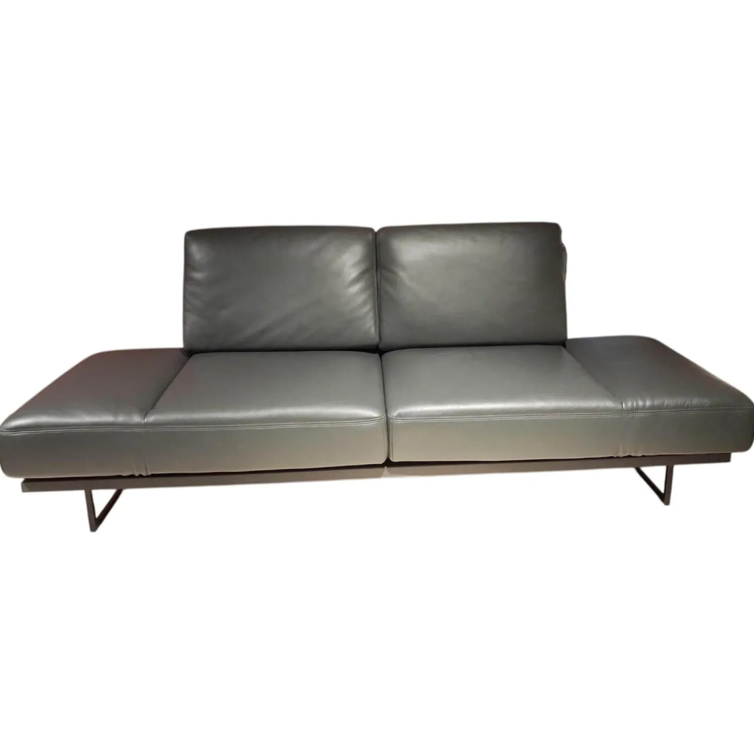 Koinor 2-Sitzer-Sofas|Sofa Ponte Leder Classic Pepper Anthrazit Gestell Metallkufen Schwarz Matt Inklusive Kissen