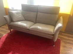 Erpo 2-Sitzer-Sofas|Sofa Porto Leder Pearl 42 Beige Weiß Füße 81 Hochglanz Inklusive Kissen