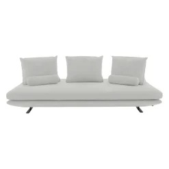 Ligne Roset 3-Sitzer-Sofas|Sofa Prado 3 Sitzer T120 Stoff Alcantara A Pearl Grau Gestell Lack Schwarz