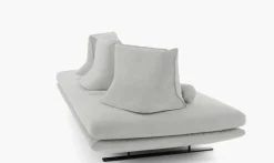 Ligne Roset 3-Sitzer-Sofas|Sofa Prado 3 Sitzer T120 Stoff Alcantara A Pearl Grau Gestell Lack Schwarz