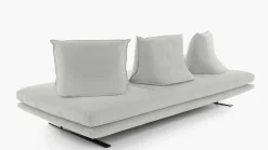 Ligne Roset 3-Sitzer-Sofas|Sofa Prado 3 Sitzer T120 Stoff Alcantara A Pearl Grau Gestell Lack Schwarz