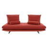 Ligne Roset 2-Sitzer-Sofas|Sofa Prado Großer 2 Sitzer T120 Stoff Alcantara A Goya Red Rot Gestell Lack Schwarz