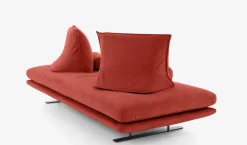 Ligne Roset 2-Sitzer-Sofas|Sofa Prado Großer 2 Sitzer T120 Stoff Alcantara A Goya Red Rot Gestell Lack Schwarz