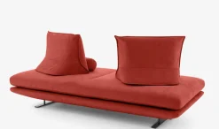 Ligne Roset 2-Sitzer-Sofas|Sofa Prado Großer 2 Sitzer T120 Stoff Alcantara A Goya Red Rot Gestell Lack Schwarz