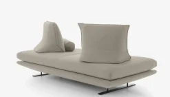 Ligne Roset 2-Sitzer-Sofas|Sofa Prado Großer 2 Sitzer T 100 Stoff Vidar FR Mastic Beige Gestell Lack Schwarz