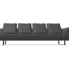 Walter Knoll Wohnlandschaften|Sofa Prime Time 490-30 Stoff Bogar Farbe Nightshade Kufen Aluminium Matt Pulverbeschichtet Schwarz
