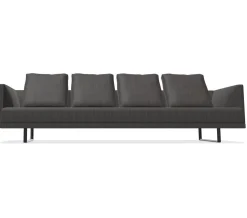 Walter Knoll Wohnlandschaften|Sofa Prime Time 490-30 Stoff Bogar Farbe Nightshade Kufen Aluminium Matt Pulverbeschichtet Schwarz