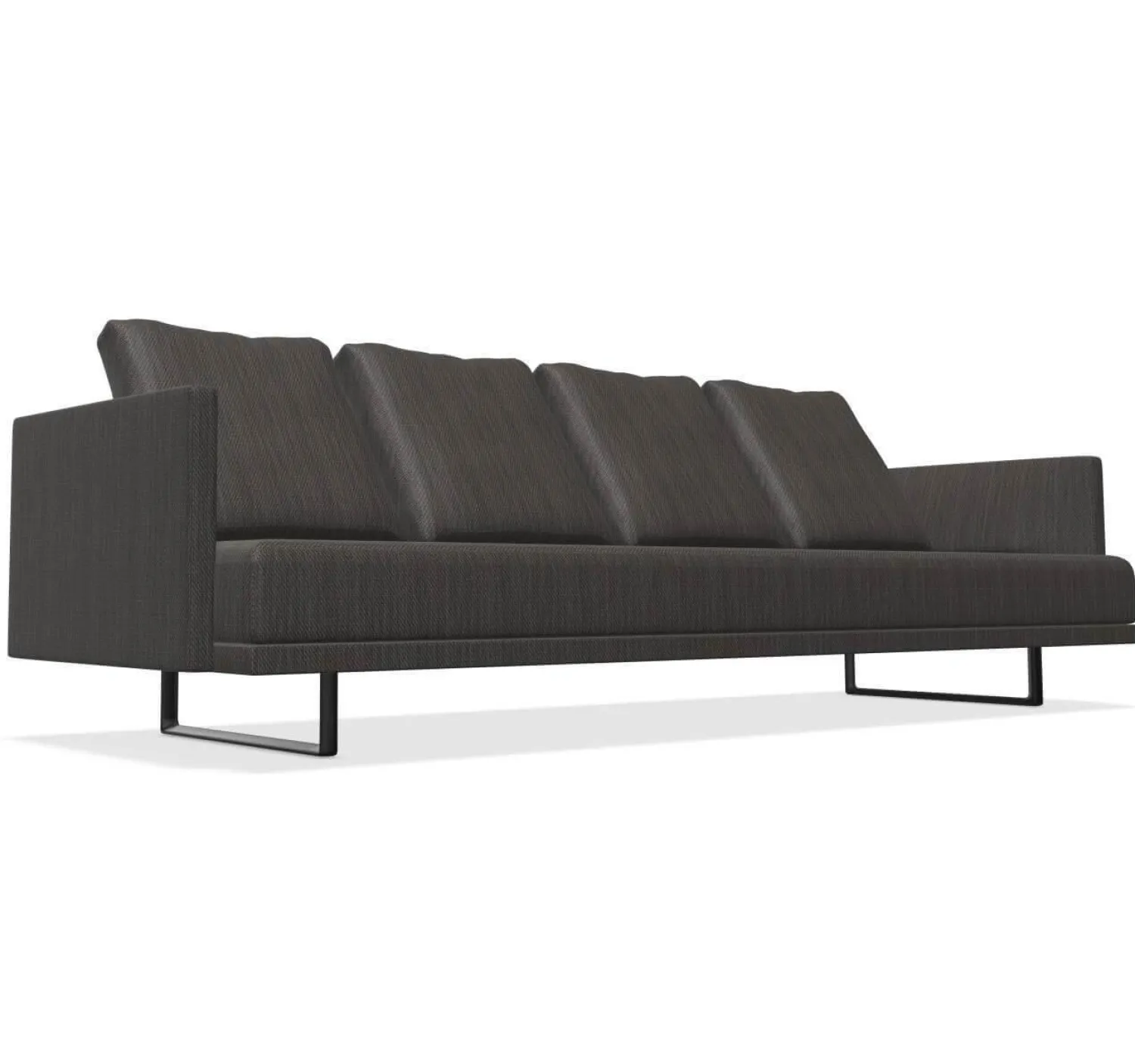 Walter Knoll Wohnlandschaften|Sofa Prime Time 490-30 Stoff Bogar Farbe Nightshade Kufen Aluminium Matt Pulverbeschichtet Schwarz