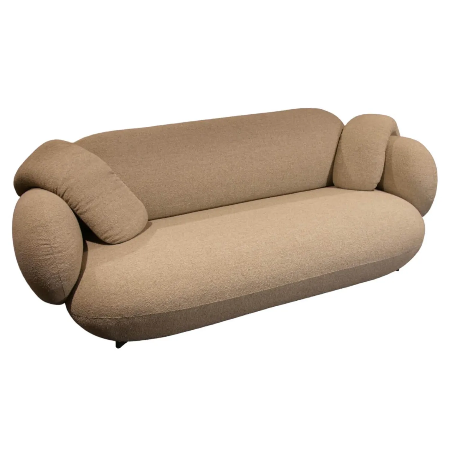 Leolux 2-Sitzer-Sofas|Sofa Pulla R16-B20 Bezug Stoff Hell-braun Füße Epoxy Charcoal Schwarz Grau Matt