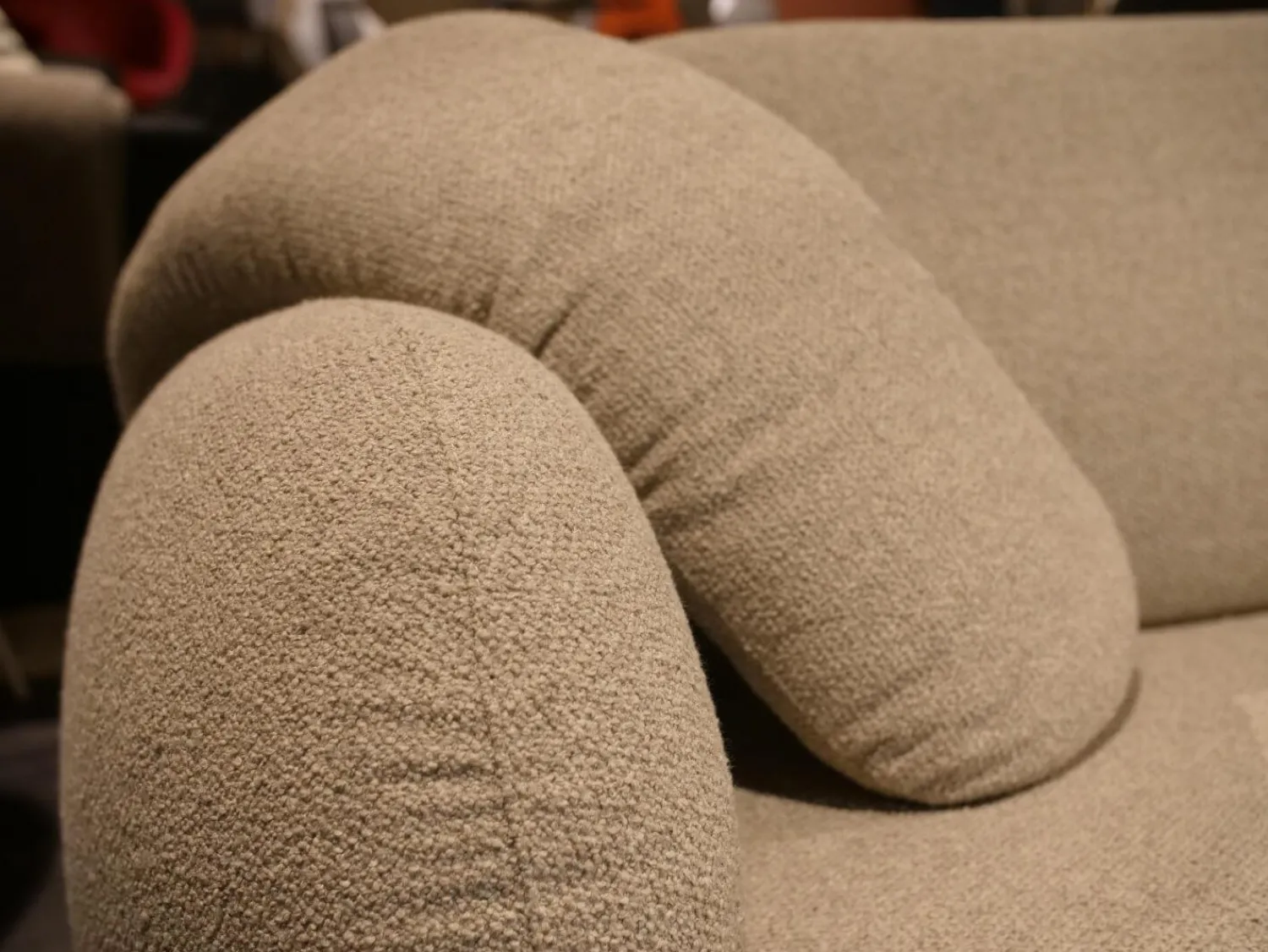 Leolux 2-Sitzer-Sofas|Sofa Pulla R16-B20 Bezug Stoff Hell-braun Füße Epoxy Charcoal Schwarz Grau Matt