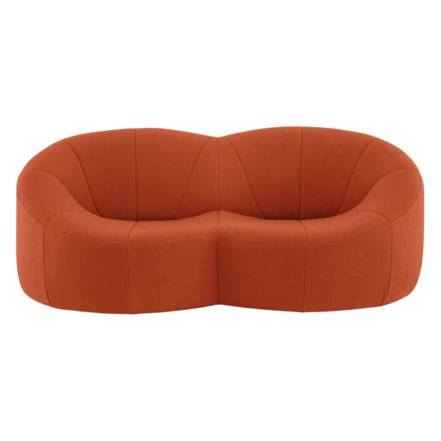 Ligne Roset 2-Sitzer-Sofas|Sofa Pumpkin 2 Sitzer Stoff Coda FR Brique Noir Mit Sockel