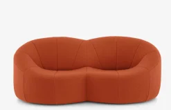 Ligne Roset 2-Sitzer-Sofas|Sofa Pumpkin 2 Sitzer Stoff Coda FR Brique Noir Mit Sockel