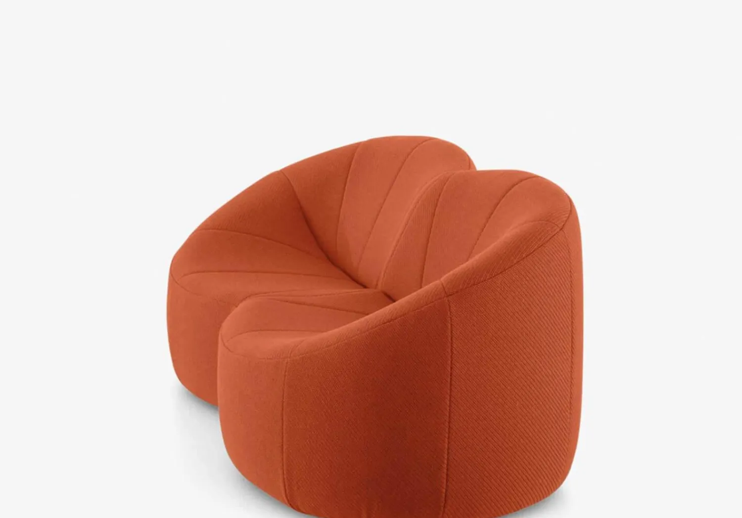 Ligne Roset 2-Sitzer-Sofas|Sofa Pumpkin 2 Sitzer Stoff Coda FR Brique Noir Mit Sockel