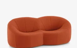 Ligne Roset 2-Sitzer-Sofas|Sofa Pumpkin 2 Sitzer Stoff Coda FR Brique Noir Mit Sockel