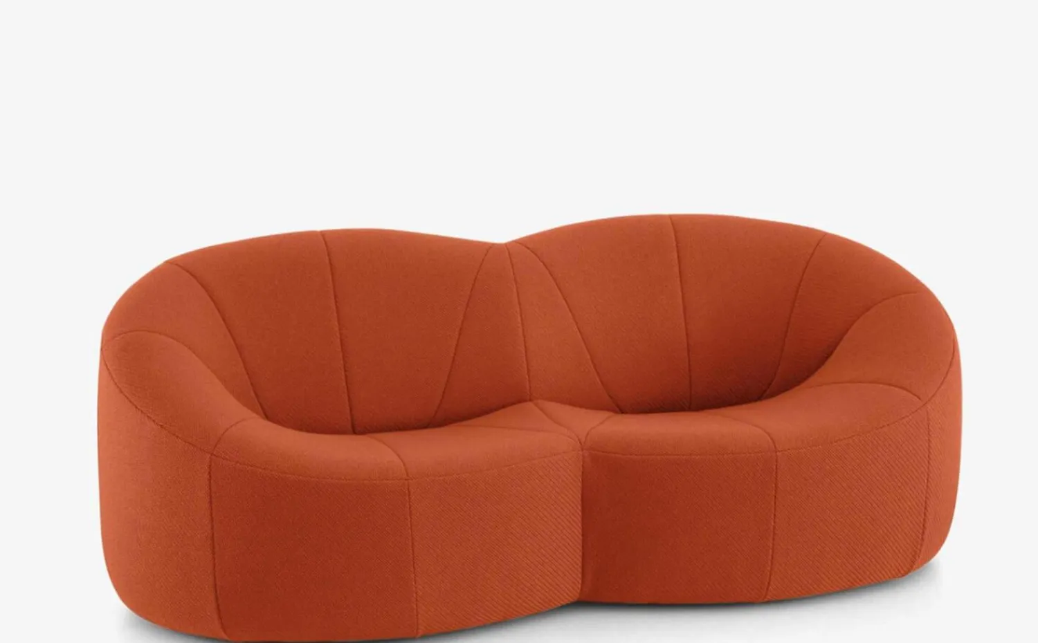 Ligne Roset 2-Sitzer-Sofas|Sofa Pumpkin 2 Sitzer Stoff Coda FR Brique Noir Mit Sockel
