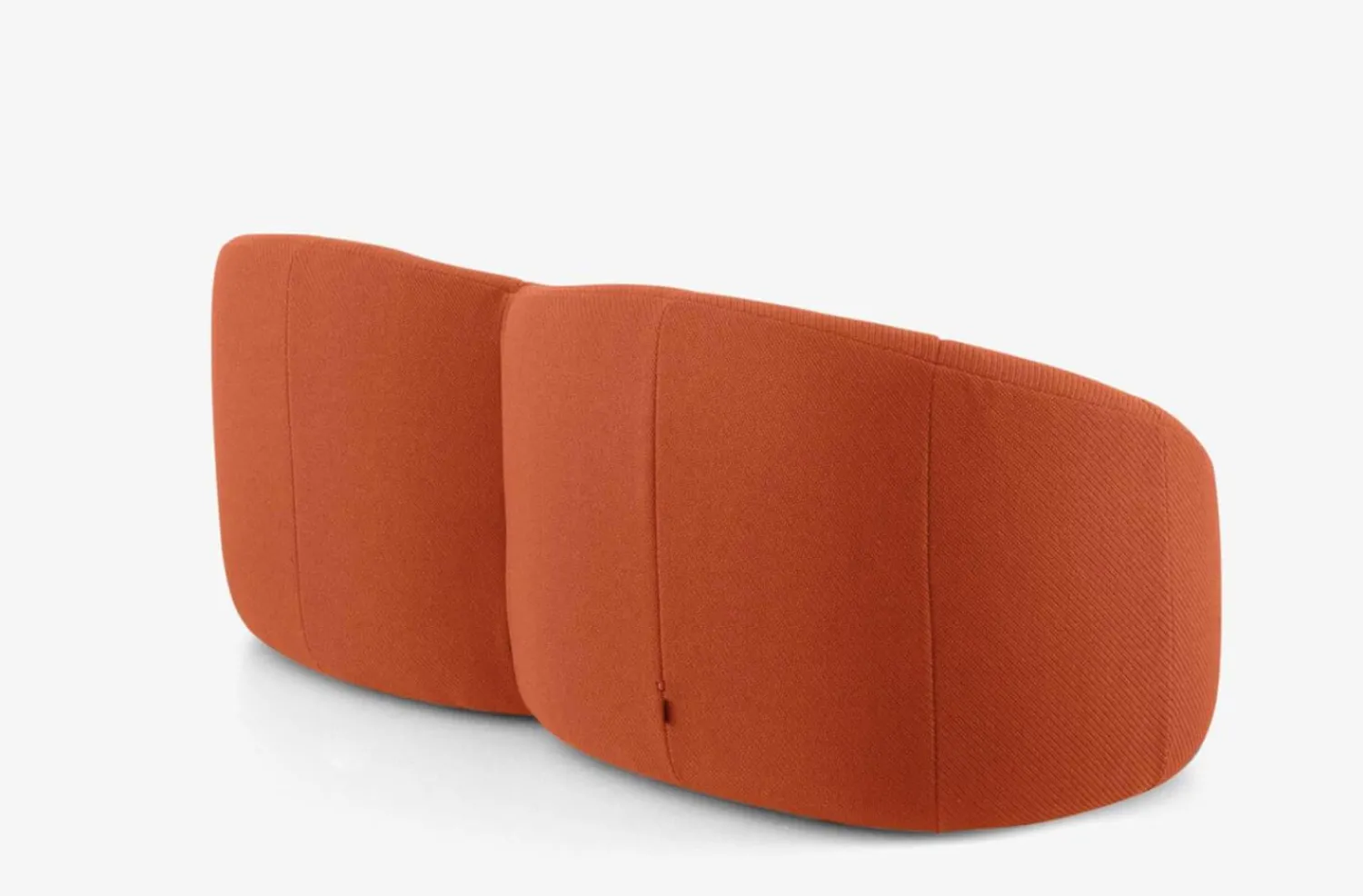 Ligne Roset 2-Sitzer-Sofas|Sofa Pumpkin 2 Sitzer Stoff Coda FR Brique Noir Mit Sockel