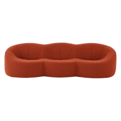 Ligne Roset 3-Sitzer-Sofas|Sofa Pumpkin 3 Sitzer Stoff Coda FR Brique Noir Rot Mit Sockel
