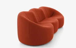 Ligne Roset 3-Sitzer-Sofas|Sofa Pumpkin 3 Sitzer Stoff Coda FR Brique Noir Rot Mit Sockel