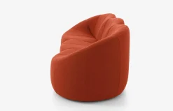 Ligne Roset 3-Sitzer-Sofas|Sofa Pumpkin 3 Sitzer Stoff Coda FR Brique Noir Rot Mit Sockel