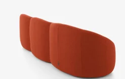 Ligne Roset 3-Sitzer-Sofas|Sofa Pumpkin 3 Sitzer Stoff Coda FR Brique Noir Rot Mit Sockel