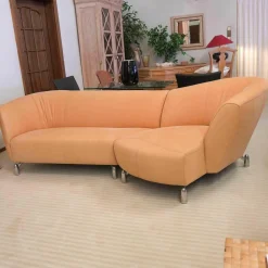 Leolux 2-Sitzer-Sofas|Sofa Pupilla Leder Coral Mit Longchair