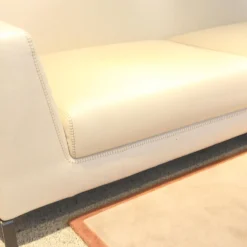 B&B Italia 2-Sitzer-Sofas|Sofa Ray Bezug Stoff Adria Ecru 2521102 Beige Füße Nickel Bronzefarben Lackiert Inklusive Kissen
