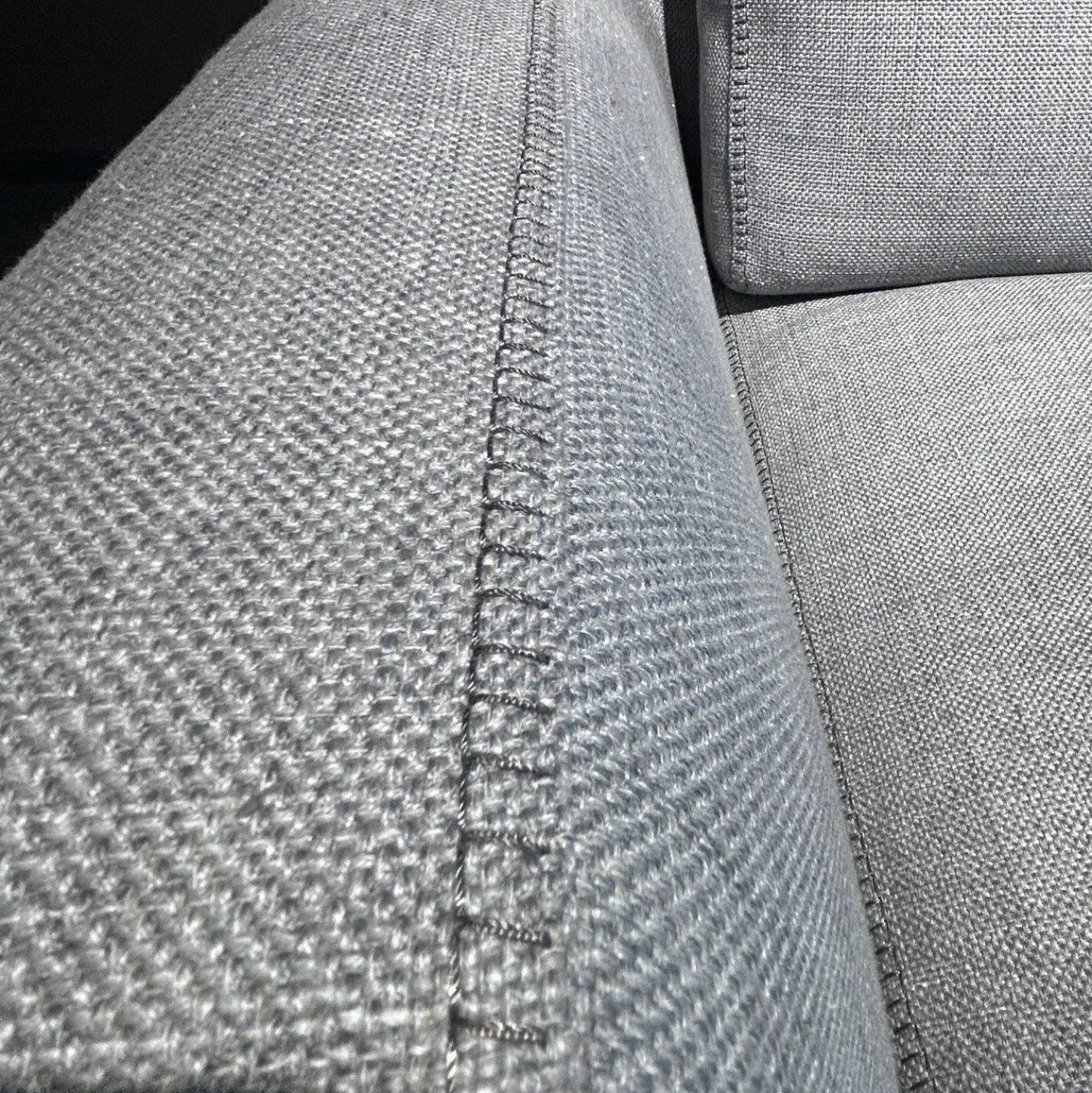 B&B Italia 3-Sitzer-Sofas|Sofa Ray Stoff 2038258 Spora Stein Grau Füße Nickel Bronzefarben Inklusive Kissen