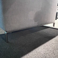 B&B Italia 3-Sitzer-Sofas|Sofa Ray Stoff 2038258 Spora Stein Grau Füße Nickel Bronzefarben Inklusive Kissen