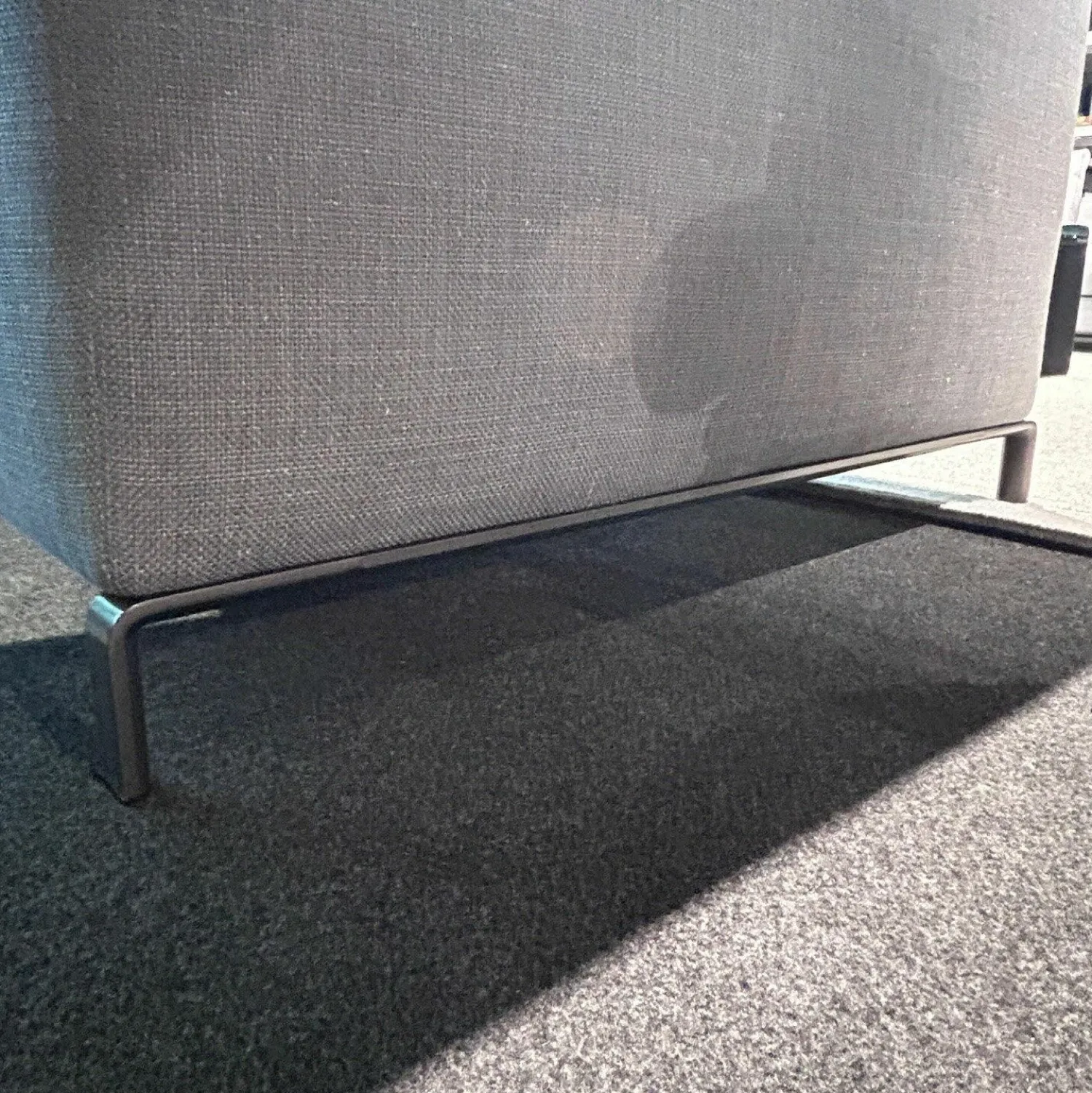 B&B Italia 3-Sitzer-Sofas|Sofa Ray Stoff 2038258 Spora Stein Grau Füße Nickel Bronzefarben Inklusive Kissen