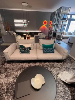 Flexform 2-Sitzer-Sofas|Sofa Remeo Stoff Helles Gemischtes Grau Inklusive Kissen Und Rolle