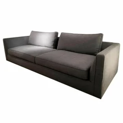 B&B Italia 2-Sitzer-Sofas|Sofa Richard 9RA260 Stoff Sapri Avio Grau Blau Naht Stoff Bellano Grau Anthrazit Gestell Aluminium Lackiert Zinnfarben Inklusive Kissen