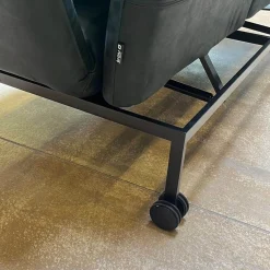 Brühl 2-Sitzer-Sofas|Sofa Roro Medium Leder Glove Schwarz Gestell Schwarz Pulverbeschichtet Inklusive 2 Drehsitze