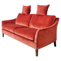 Bielefelder Werkstätten 2-Sitzer-Sofas|Sofa Saloni 135 3001 Stoff City Velvet CA 7832 063 Mit Keder Füßen Schwarz Inklusive Kopfstütze Und Kissen