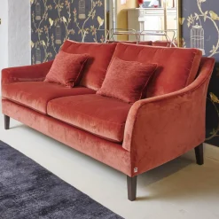 Bielefelder Werkstätten 2-Sitzer-Sofas|Sofa Saloni 135 3001 Stoff City Velvet CA 7832 063 Mit Keder Füßen Schwarz Inklusive Kopfstütze Und Kissen