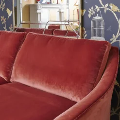 Bielefelder Werkstätten 2-Sitzer-Sofas|Sofa Saloni 135 3001 Stoff City Velvet CA 7832 063 Mit Keder Füßen Schwarz Inklusive Kopfstütze Und Kissen