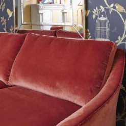 Bielefelder Werkstätten 2-Sitzer-Sofas|Sofa Saloni 135 3001 Stoff City Velvet CA 7832 063 Mit Keder Füßen Schwarz Inklusive Kopfstütze Und Kissen