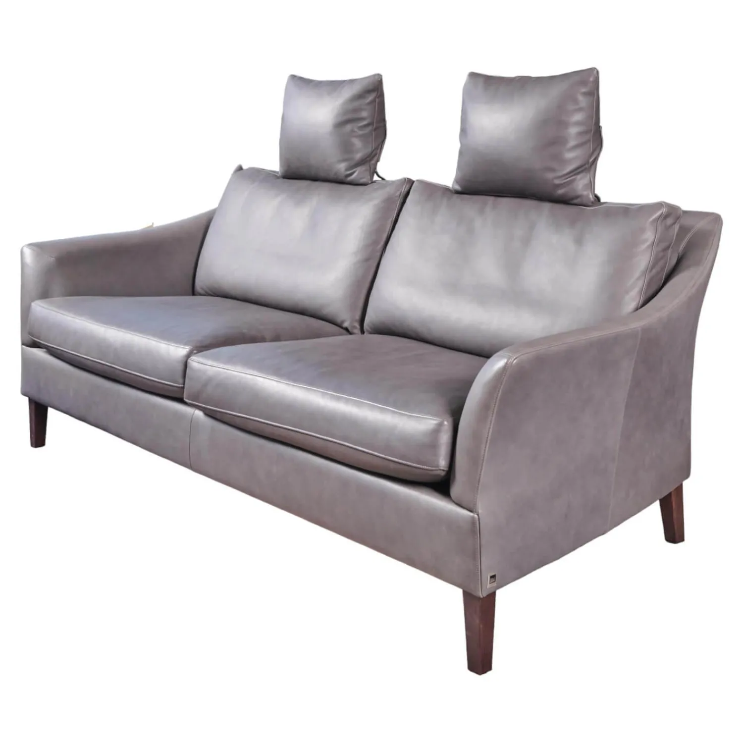 Bielefelder Werkstätten 2-Sitzer-Sofas|Sofa Saloni Leder Provence Schiefer Grau Mit 2 Nackenkissen