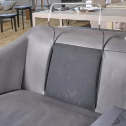 Bielefelder Werkstätten 2-Sitzer-Sofas|Sofa Saloni Leder Provence Schiefer Grau Mit 2 Nackenkissen