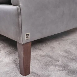 Bielefelder Werkstätten 2-Sitzer-Sofas|Sofa Saloni Leder Provence Schiefer Grau Mit 2 Nackenkissen