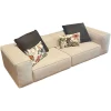 Cierre 2-Sitzer-Sofas|Sofa Season Bezug Sofa Stoff Idra 100 Bianco Crème Mit Zwei Lederkissen Leder Pelle Cougar.21