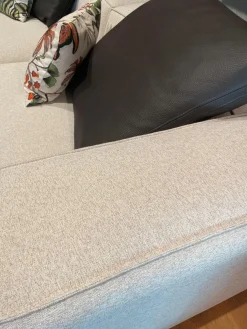 Cierre 2-Sitzer-Sofas|Sofa Season Bezug Sofa Stoff Idra 100 Bianco Crème Mit Zwei Lederkissen Leder Pelle Cougar.21