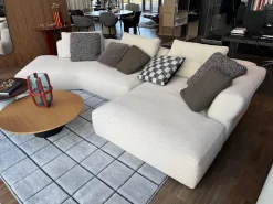Cassina Ecksofas|Sofa Sengu Bold Stoff Look Corda Grau Weiß ohne Dekokissen