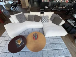 Cassina Ecksofas|Sofa Sengu Bold Stoff Look Corda Grau Weiß ohne Dekokissen