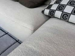 Cassina Ecksofas|Sofa Sengu Bold Stoff Look Corda Grau Weiß ohne Dekokissen