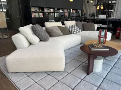 Cassina Ecksofas|Sofa Sengu Bold Stoff Look Corda Grau Weiß ohne Dekokissen