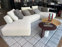 Cassina Ecksofas|Sofa Sengu Bold Stoff Look Corda Grau Weiß ohne Dekokissen