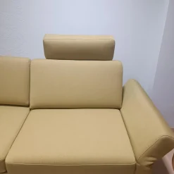 Wolkenweich 2-Sitzer-Sofas|Sofa Sirio Stoff Arco Schurwolle Kiwi Grün Gelb Holzkufen Eiche geölt