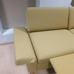 Wolkenweich 2-Sitzer-Sofas|Sofa Sirio Stoff Arco Schurwolle Kiwi Grün Gelb Holzkufen Eiche geölt
