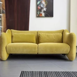 Brühl 2-Sitzer-Sofas|Sofa 2-Sitzer Bongo Bay Stoff 4490 Farbe 75 Gelb Inklusive 2 Kissen