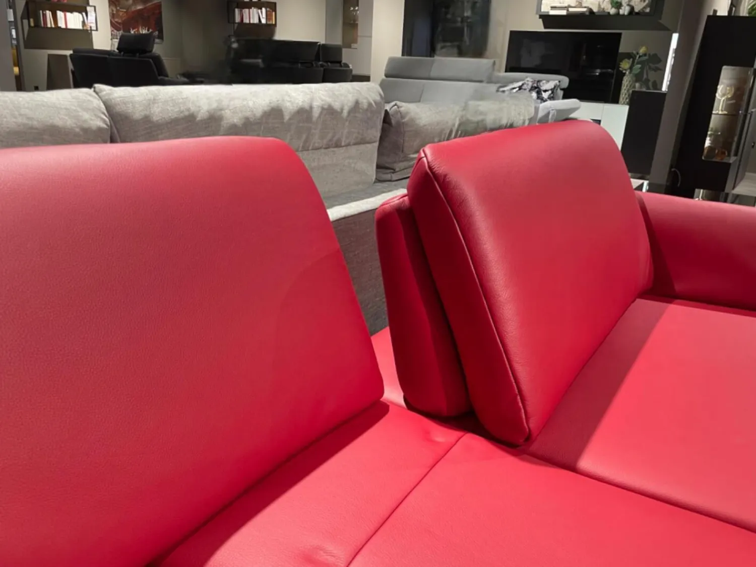 himolla 2-Sitzer-Sofas|Sofa 2-Sitzer Waldkirchen R Leder 33 Longlife Soft Chianti Rot Gestell Metall Anthrazit Pulverbeschichtet